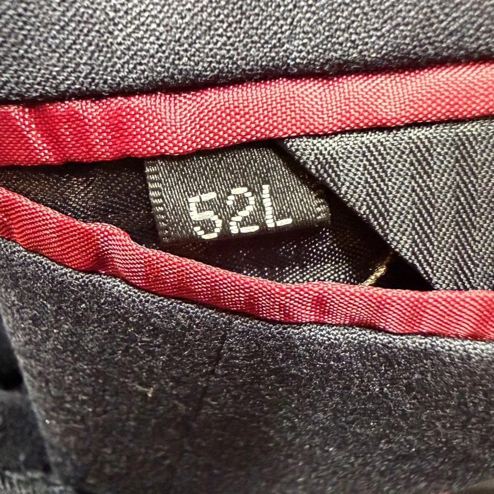 Vinci Blazer Sport Coat Mens 52L Navy Blue 3 Button Designed in Italy Jacket